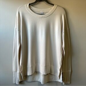Athleta Coaster Luxe Modal Sweatshirt Top Cream Size M 870422 Athleisure Active